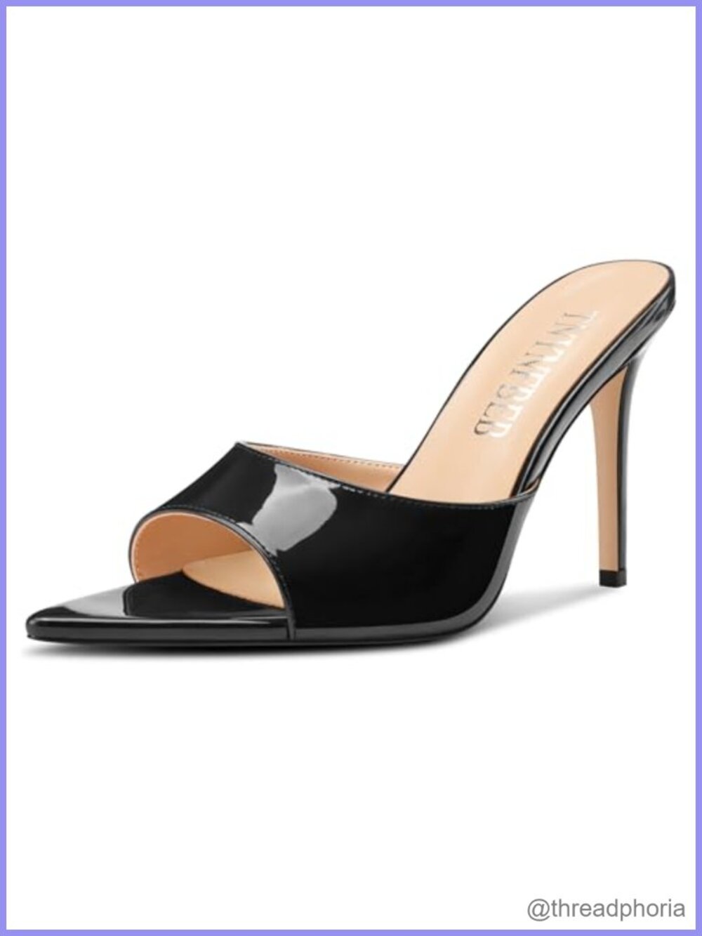 Women's Patent Leather Peep Toe Stiletto Heeled Sandals Slip On Slingback